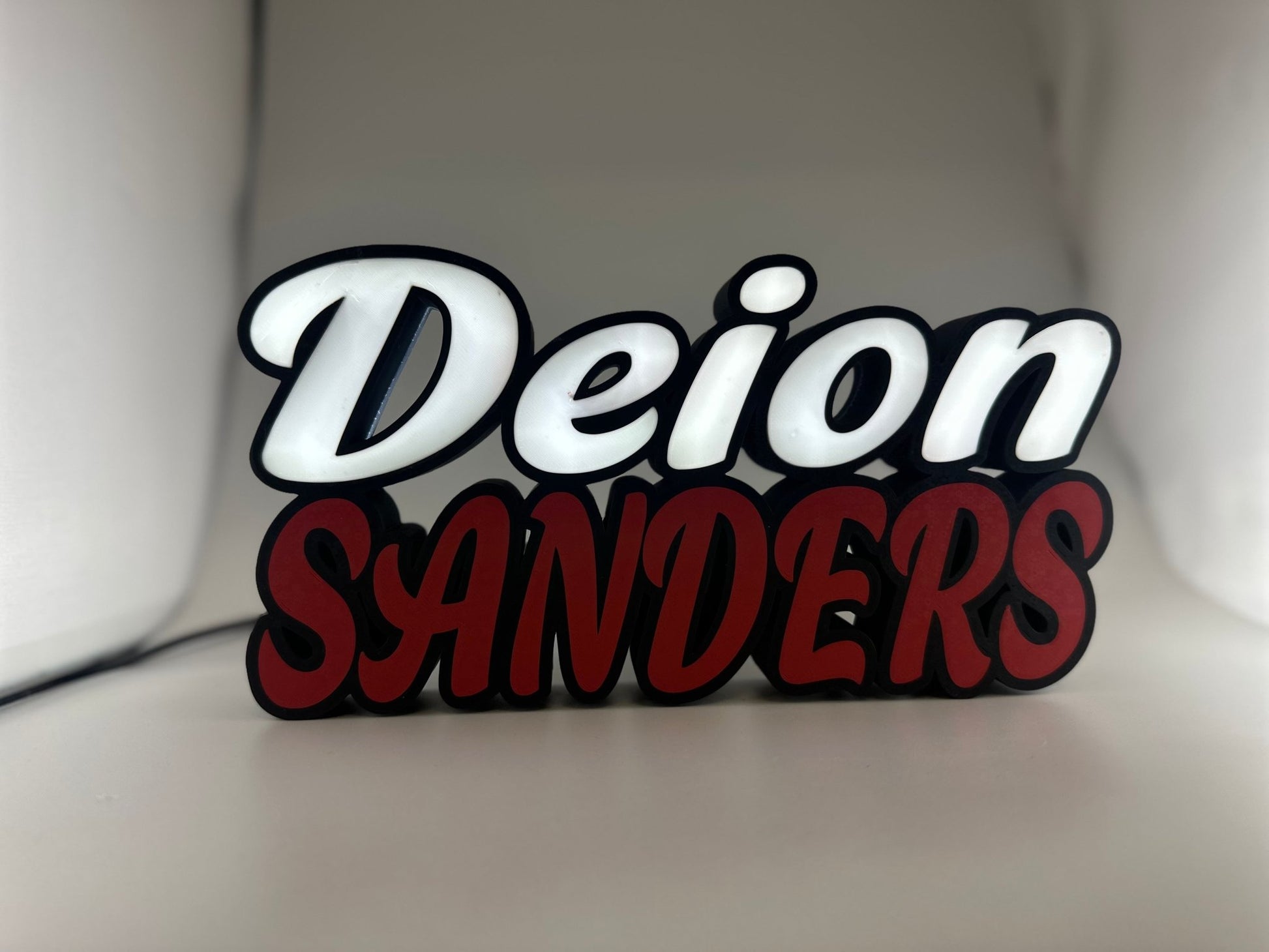 3d Printed Led Sign / Sweet sixteen sign / Custom table top signs / Celebration décor / Name Sign - Rude Grain3d Printed led Lit Sign