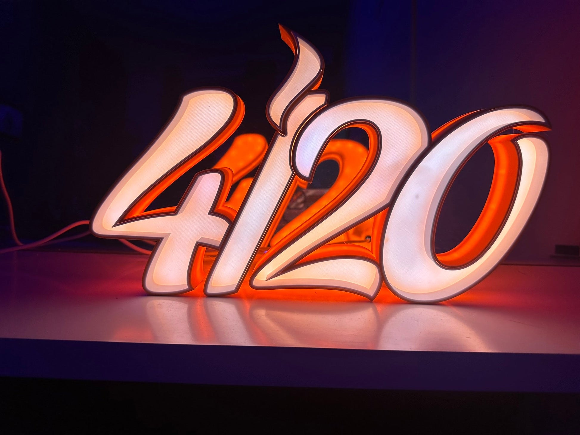 4/20 Glow LED Sign - Dimmable Celebration Light - RudeGrain