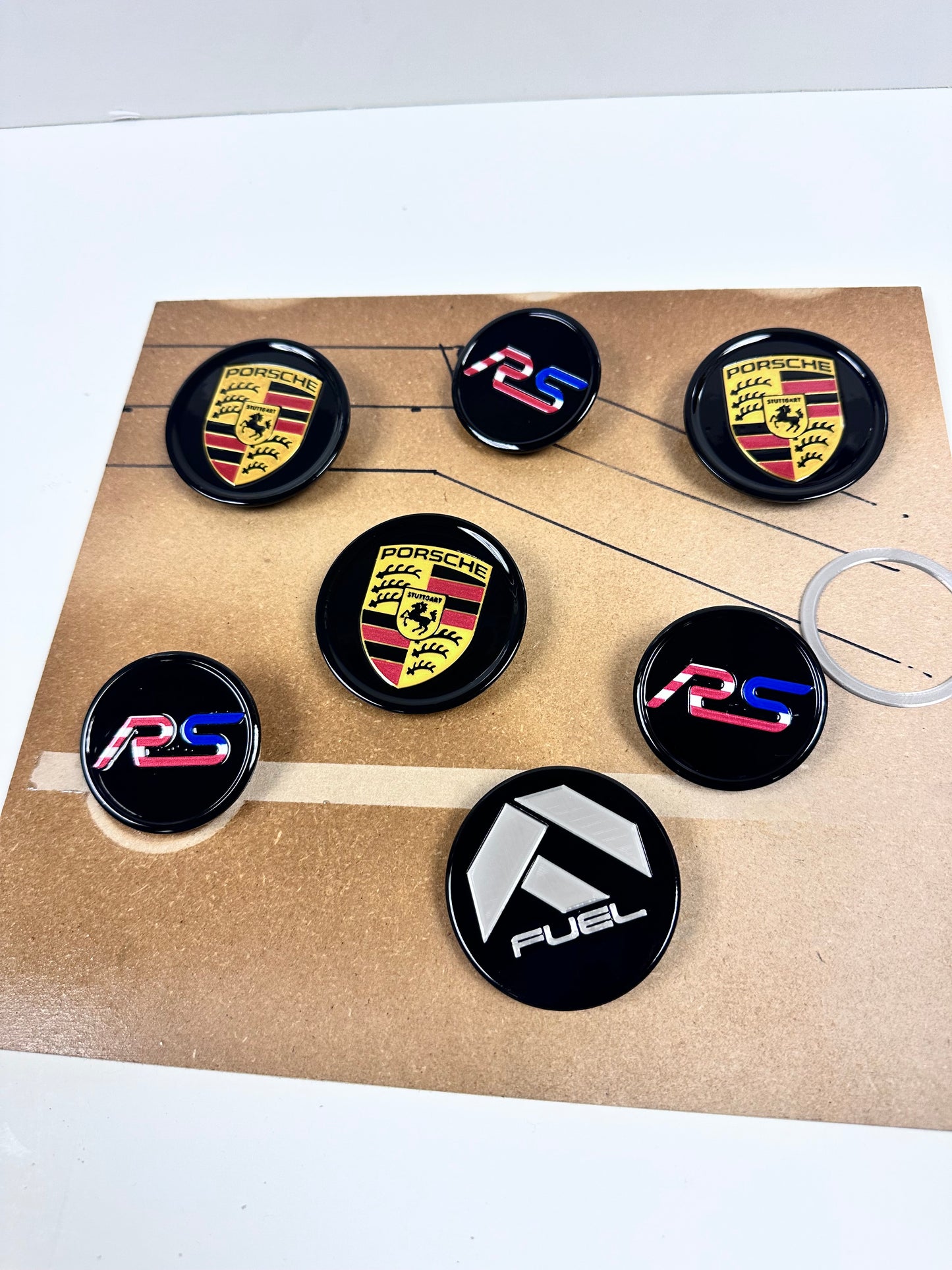 Various brands of cars center caps
