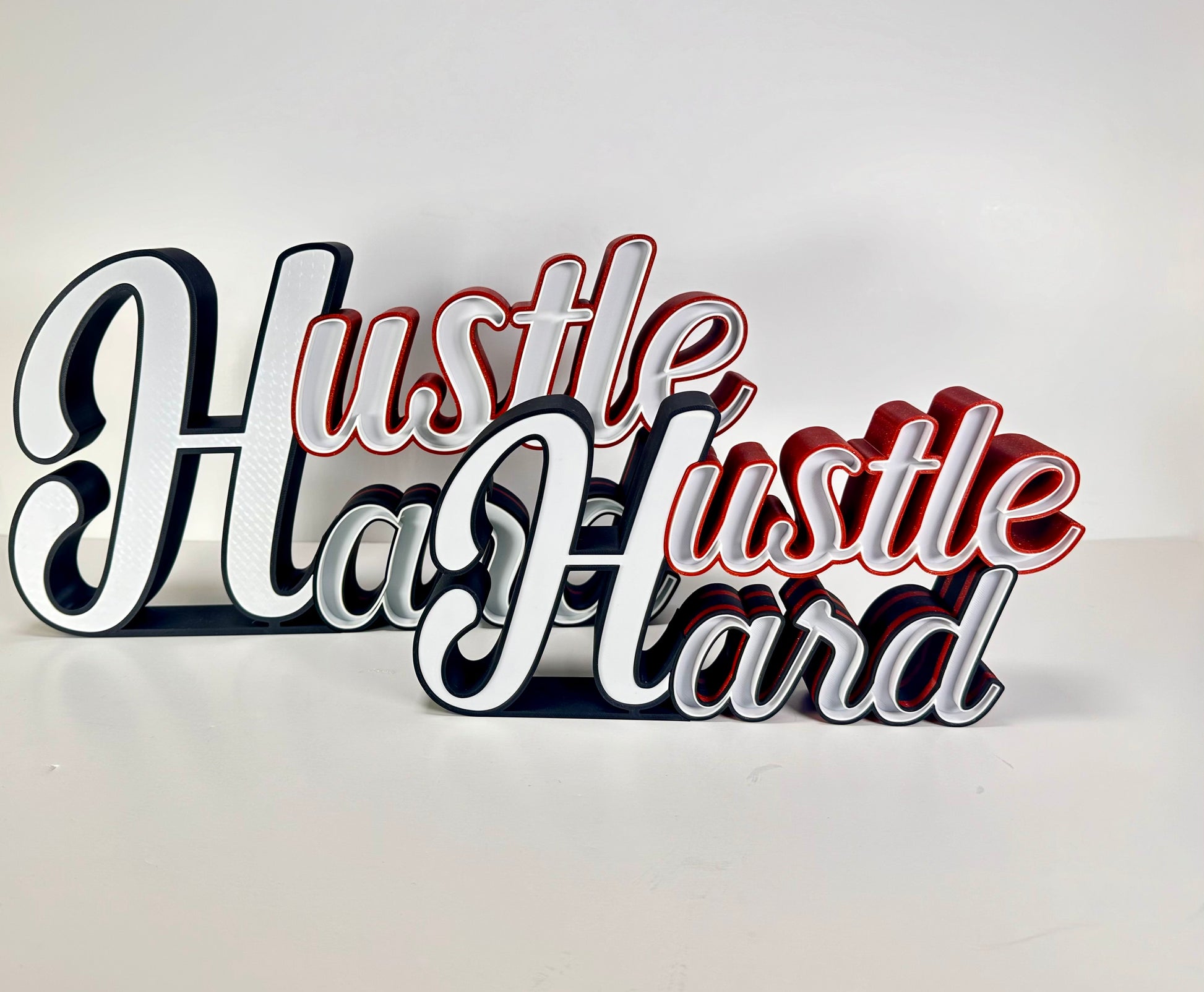 Hustle hard LED sign