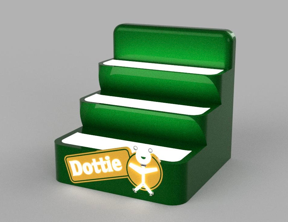 Custom 3D-Printed LED Display Stand – Personalized, 3 Tiers, Bottom-Lit