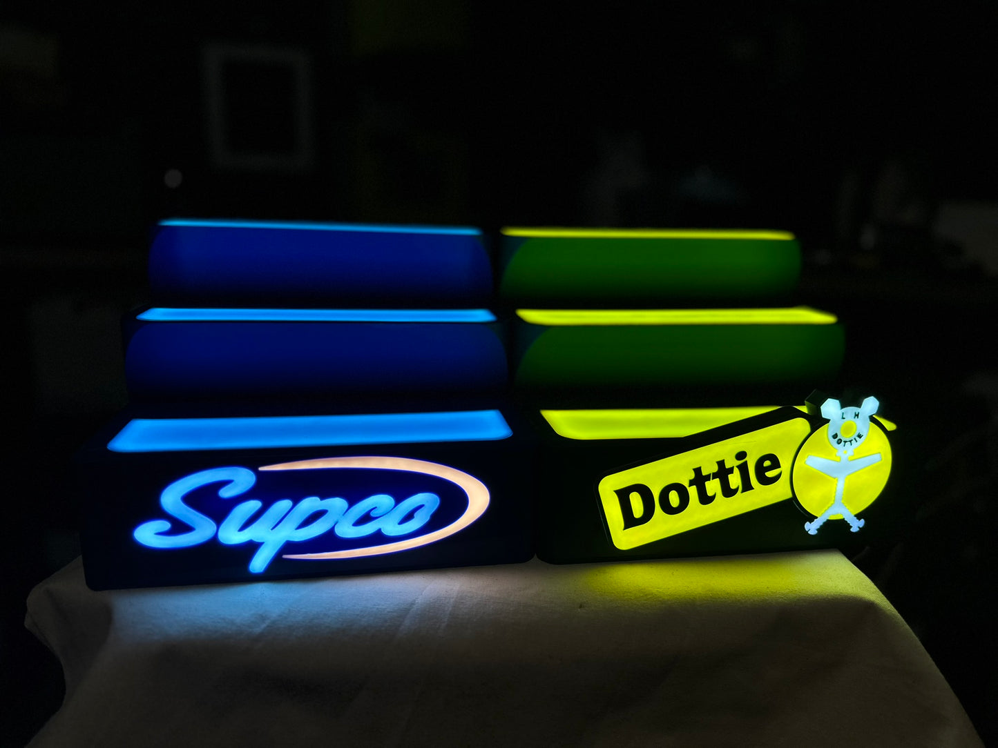 Custom 3D-Printed LED Display Stand – Personalized, 3 Tiers, Bottom-Lit