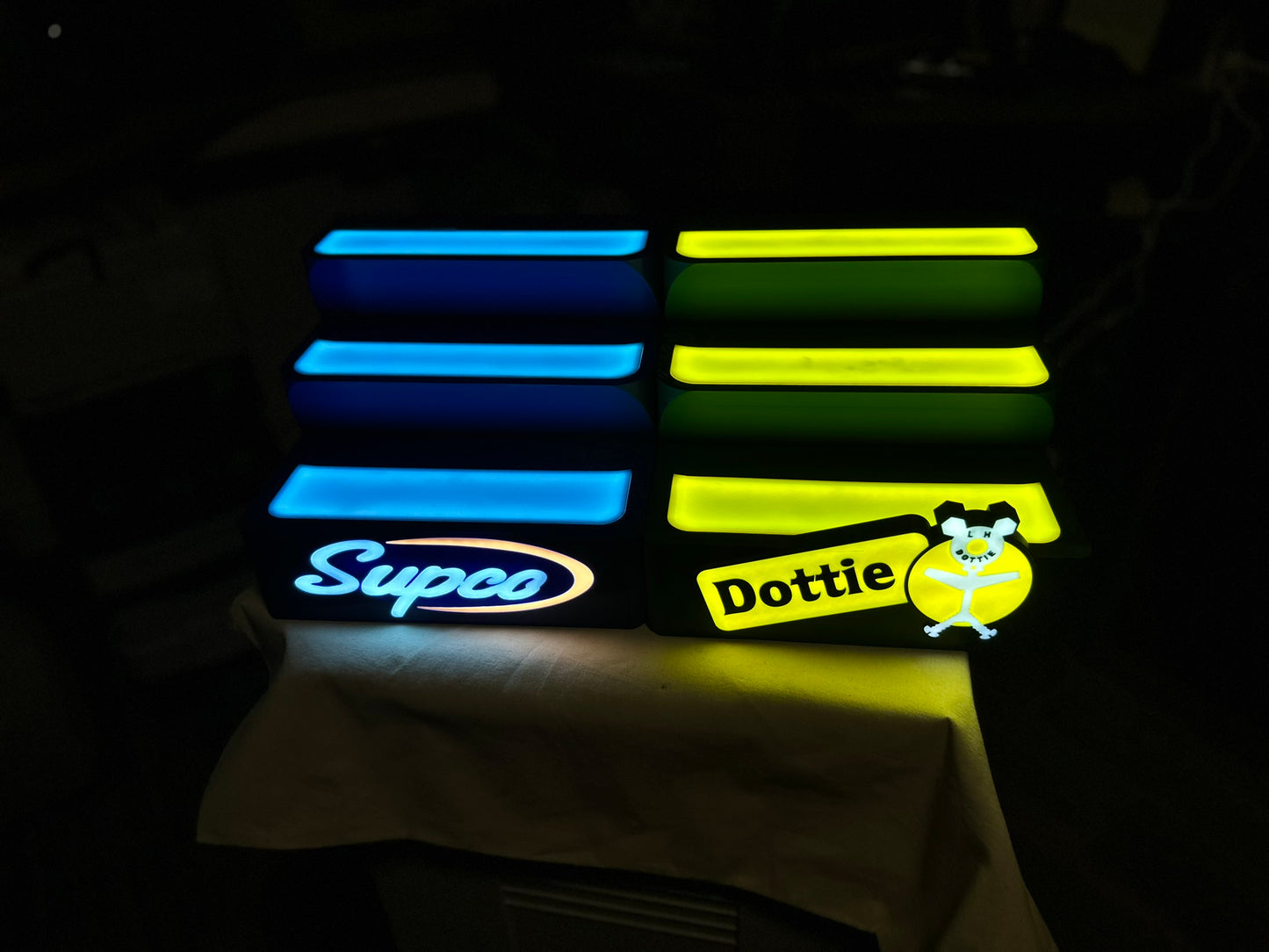 Custom 3D-Printed LED Display Stand – Personalized, 3 Tiers, Bottom-Lit