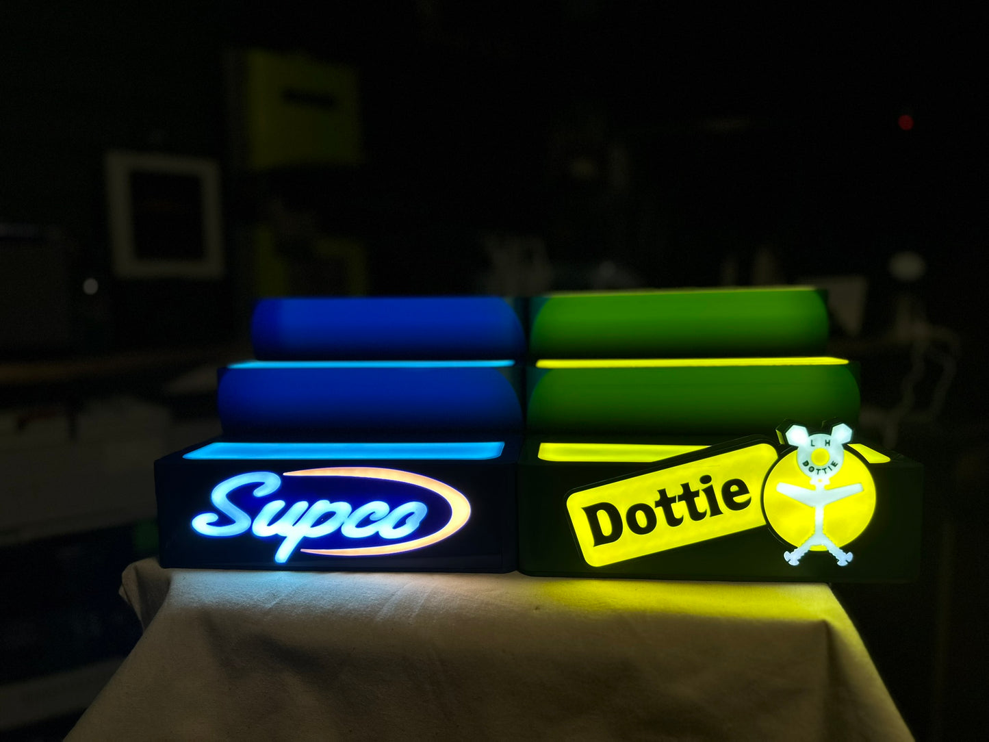 Custom 3D-Printed LED Display Stand – Personalized, 3 Tiers, Bottom-Lit