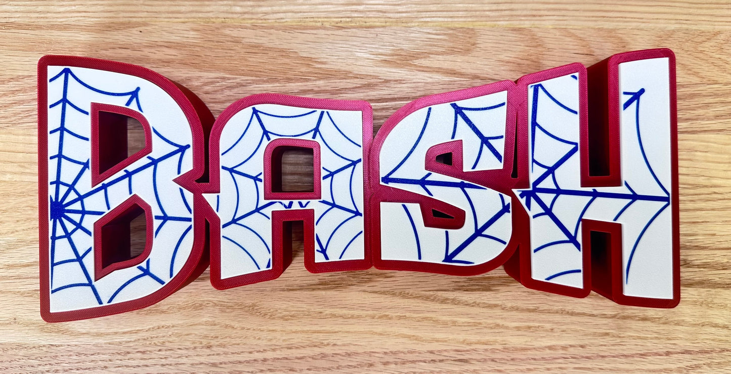 π₯ Custom Spider-Man Style LED Nameplate β Personalized Superhero Wall Light & Gaming Decor