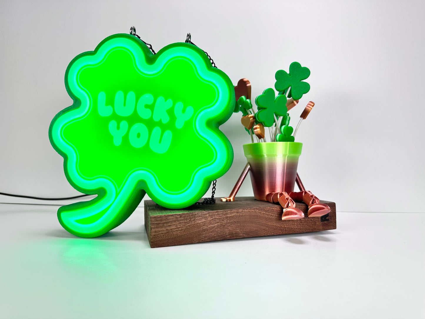 Custom Shamrock LED Sign – St. Patrick’s Day Decor | USB Powered