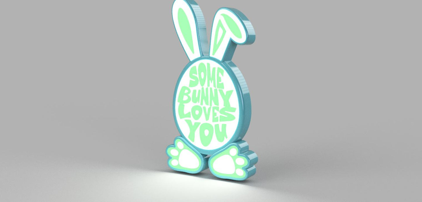 Some Bunny Loves You LED Neon Sign – Easter Bunny Light Decor