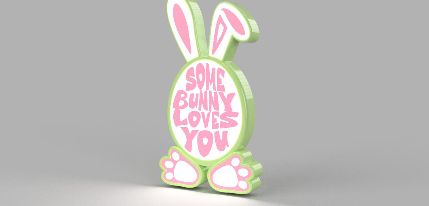 Some Bunny Loves You LED Neon Sign – Easter Bunny Light Decor