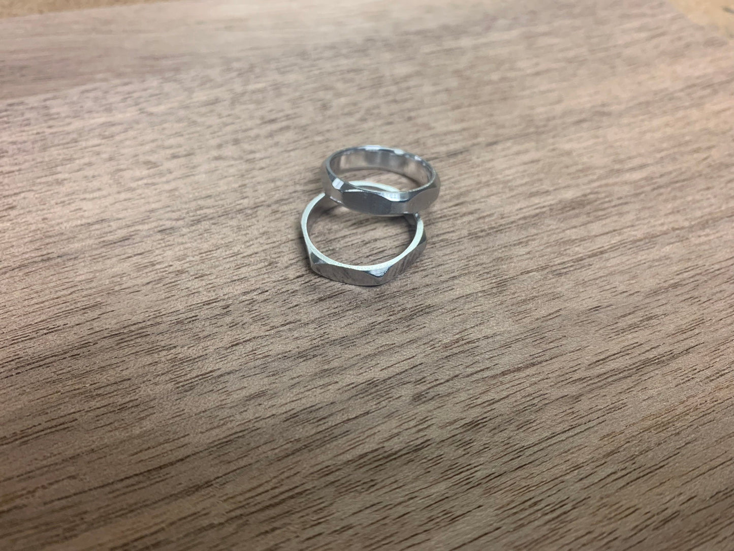 Aluminum Hex Nut Ring - Multifaceted ring - Hexagonal ring - Simple geometric ring - Rude GrainJewelry