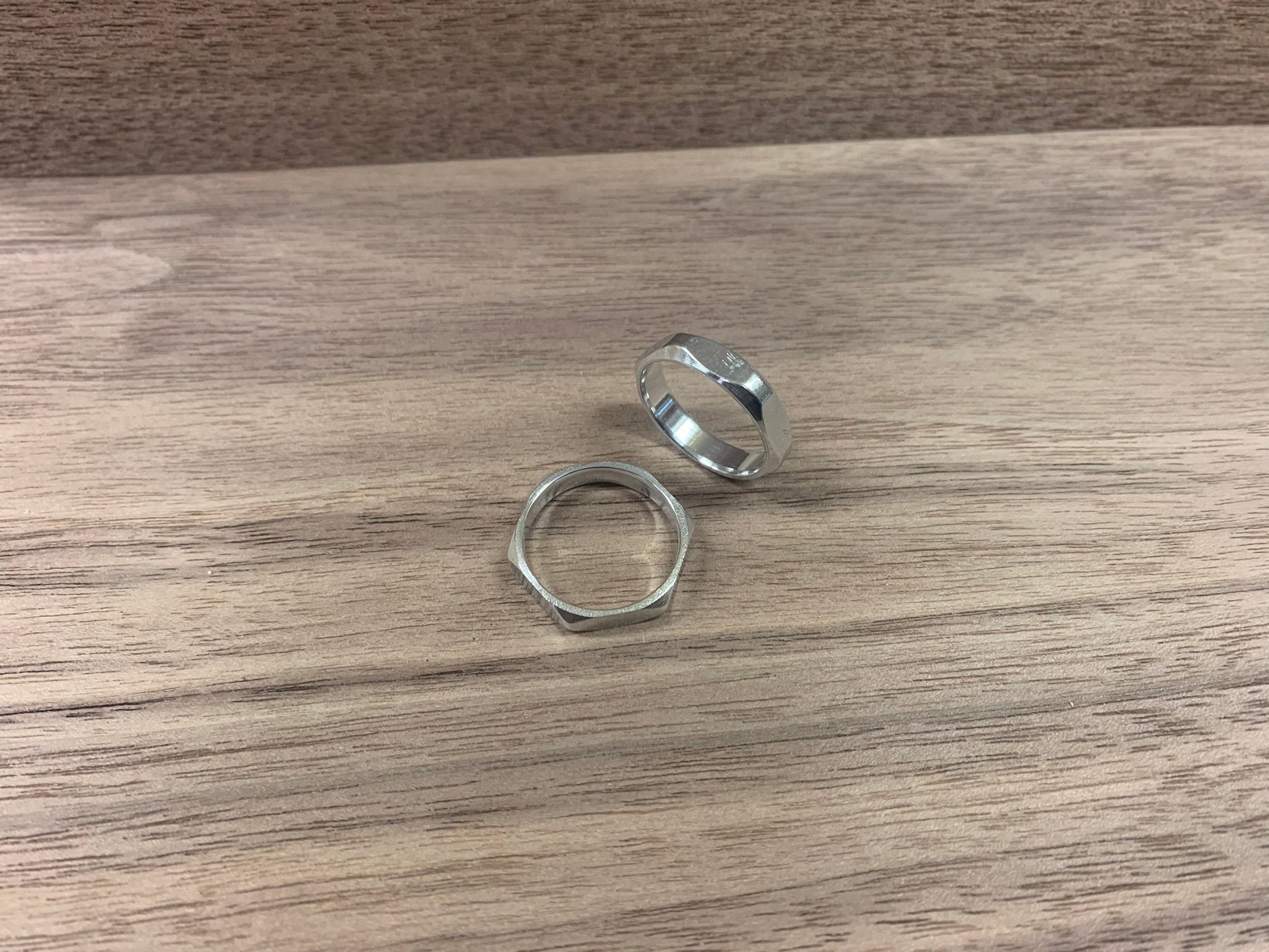 Aluminum Hex Nut Ring - Multifaceted ring - Hexagonal ring - Simple geometric ring - Rude GrainJewelry