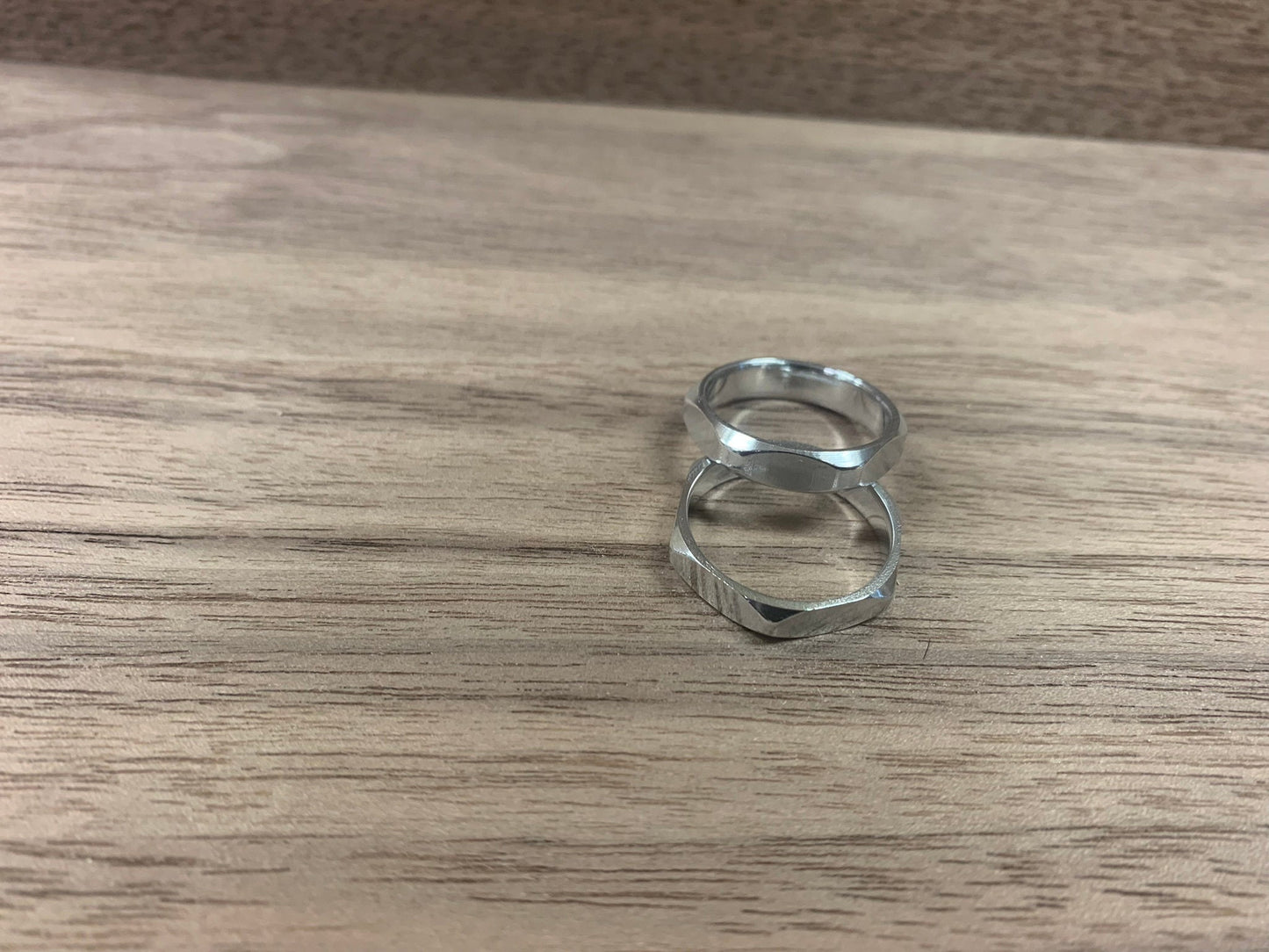Aluminum Hex Nut Ring - Multifaceted ring - Hexagonal ring - Simple geometric ring - Rude GrainJewelry