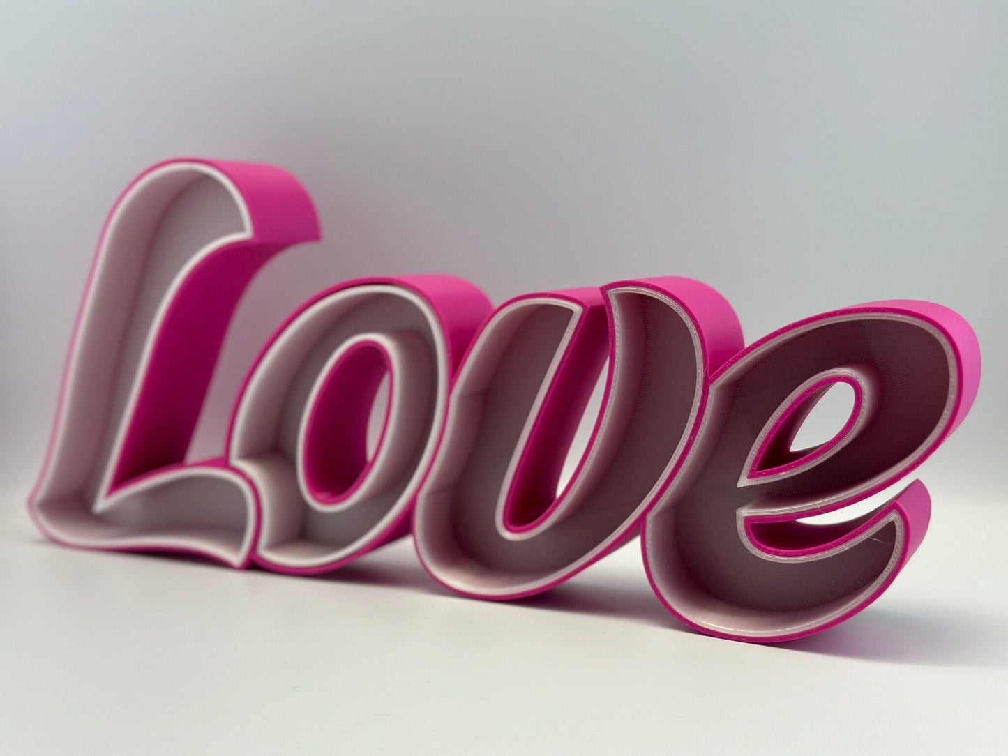 Love dimmable led sign / Love sign décor / love sign self standing / 3d printed love sign - Rude Grain