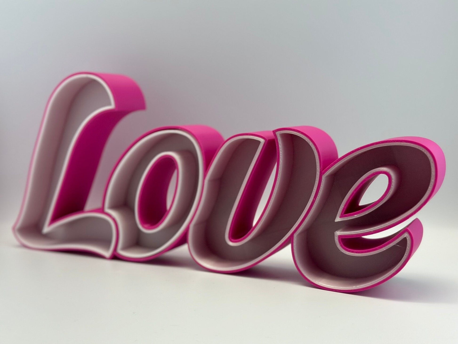 Love dimmable led sign / Love sign décor / love sign self standing / 3d printed love sign - Rude Grain