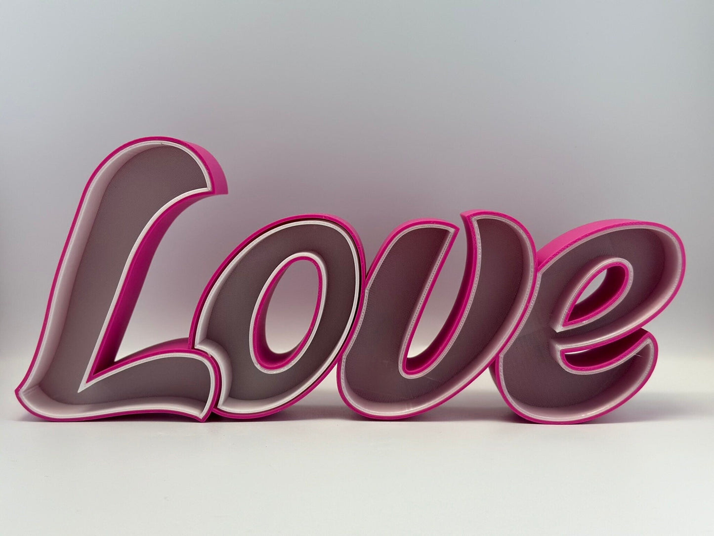 Love dimmable led sign / Love sign décor / love sign self standing / 3d printed love sign - Rude Grain