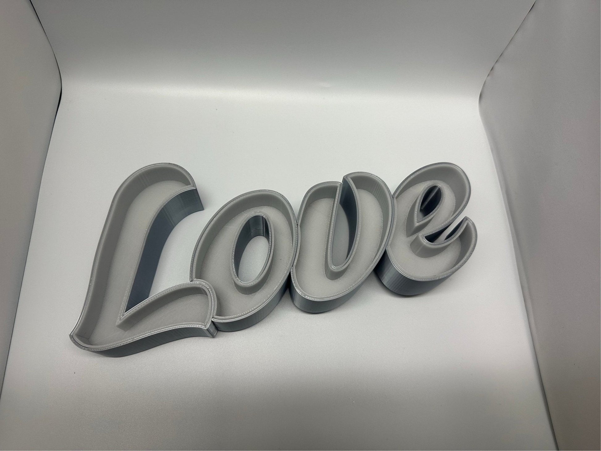 Love dimmable led sign / Love sign décor / love sign self standing / 3d printed love sign - Rude Grain