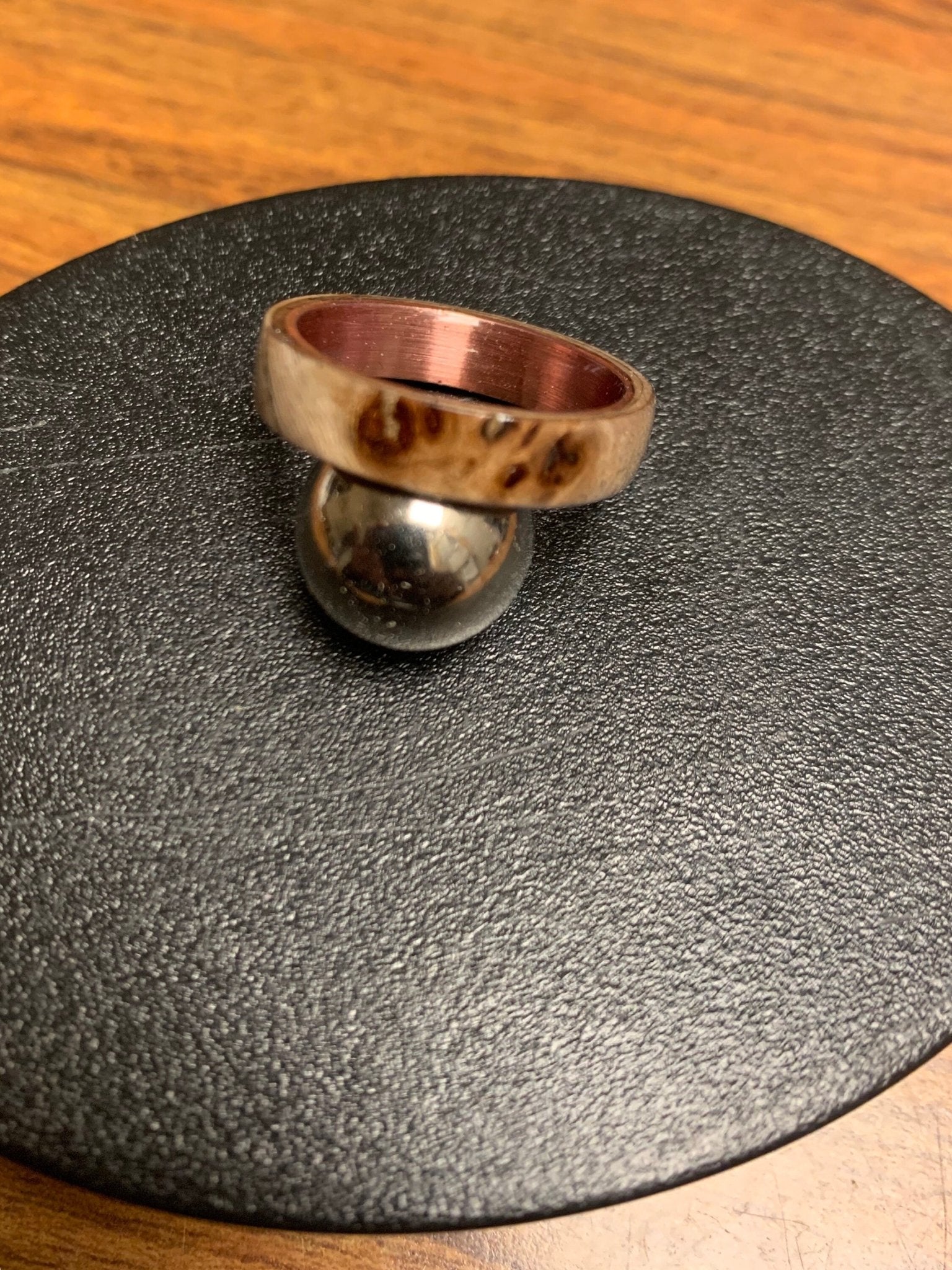 Mappa Burl Ring - copper ring core - burl copper ring - Bentwood ring - Rude Grain
