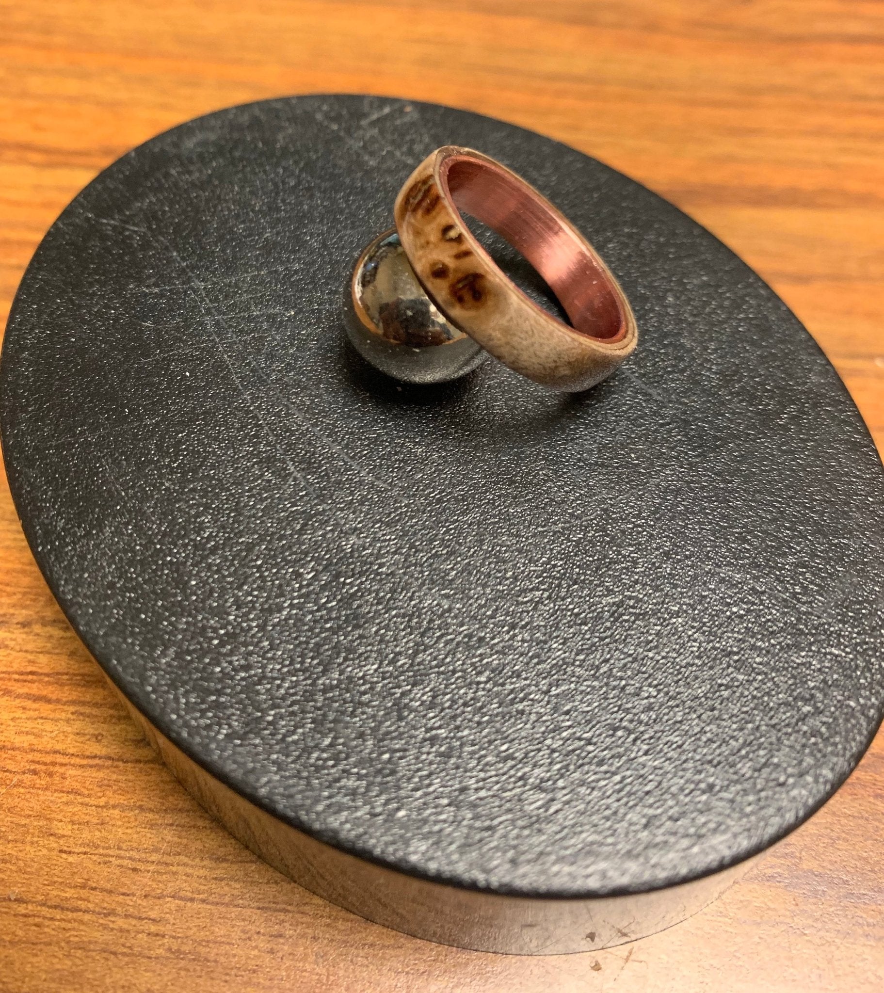 Mappa Burl Ring - copper ring core - burl copper ring - Bentwood ring - Rude Grain