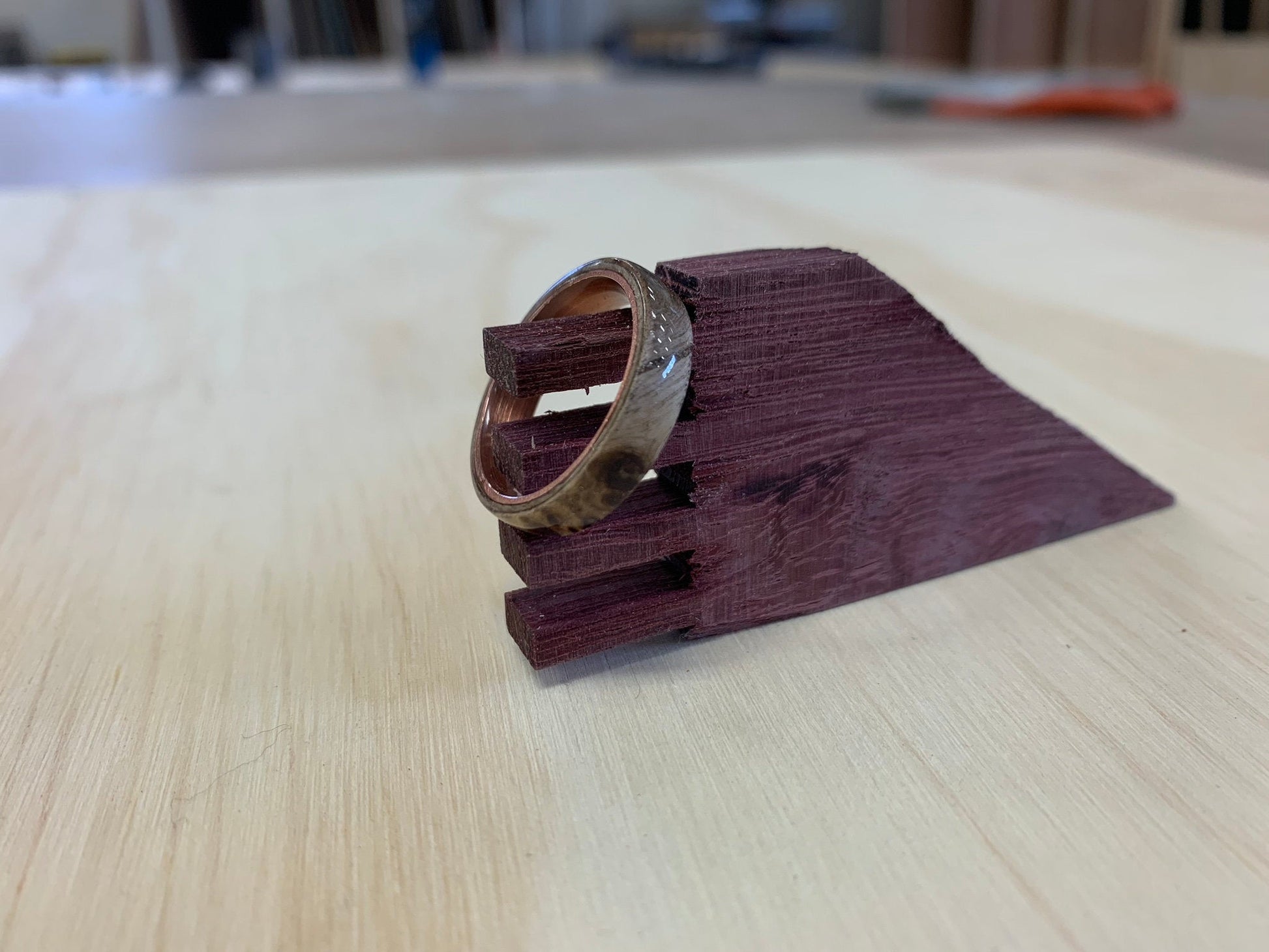 Mappa Burl Ring - copper ring core - burl copper ring - Bentwood ring - Rude Grain