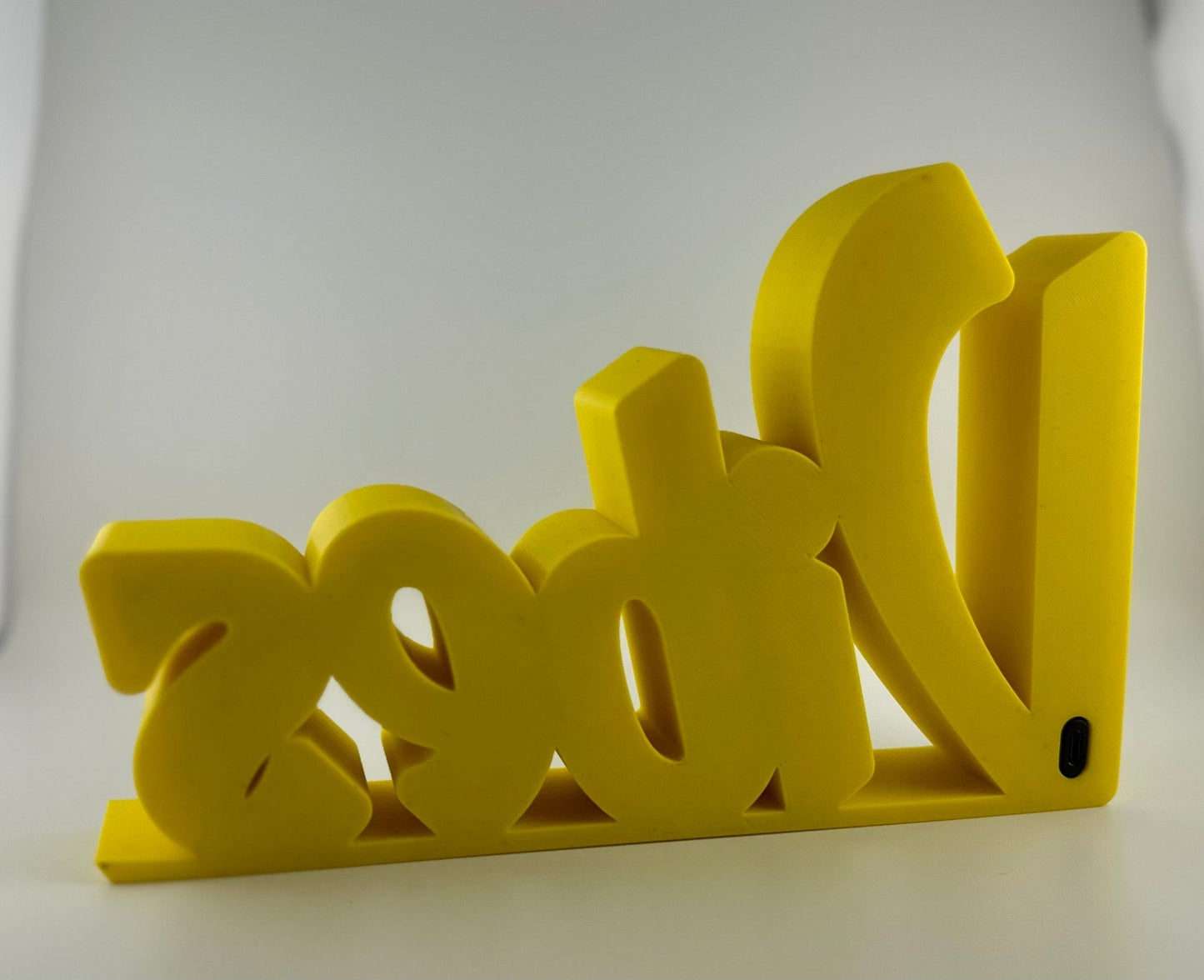 "Vibes" LED Sign - 3D Printed, Customizable Colors, Remote Controlled, 5V USB Powered Room Décor - RudeGrain3d Printed led Lit Sign