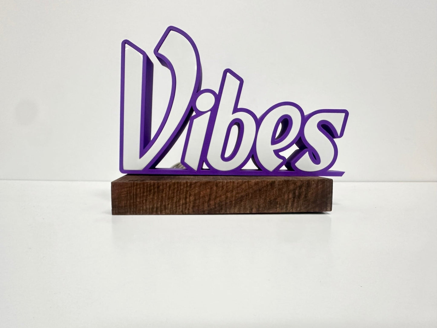 "Vibes" LED Sign - 3D Printed, Customizable Colors, Remote Controlled, 5V USB Powered Room Décor - RudeGrain3d Printed led Lit Sign