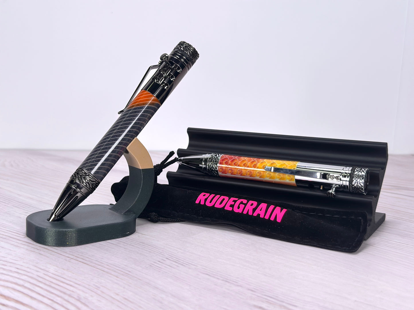 Glow-in-the-Dark Gear Shift Bolt-Action Pen with Spinning Tire Fidget