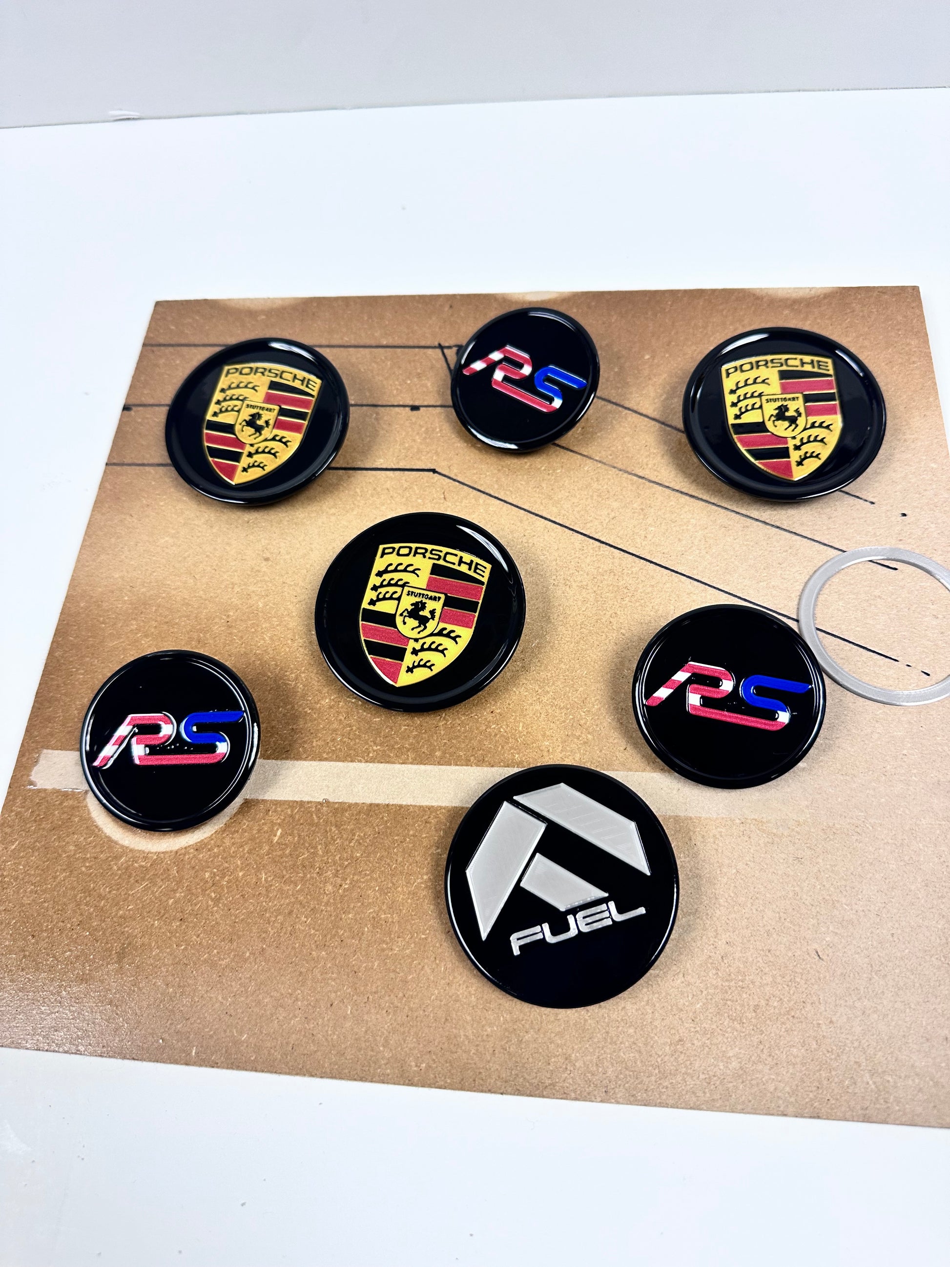 Various brands of cars center caps