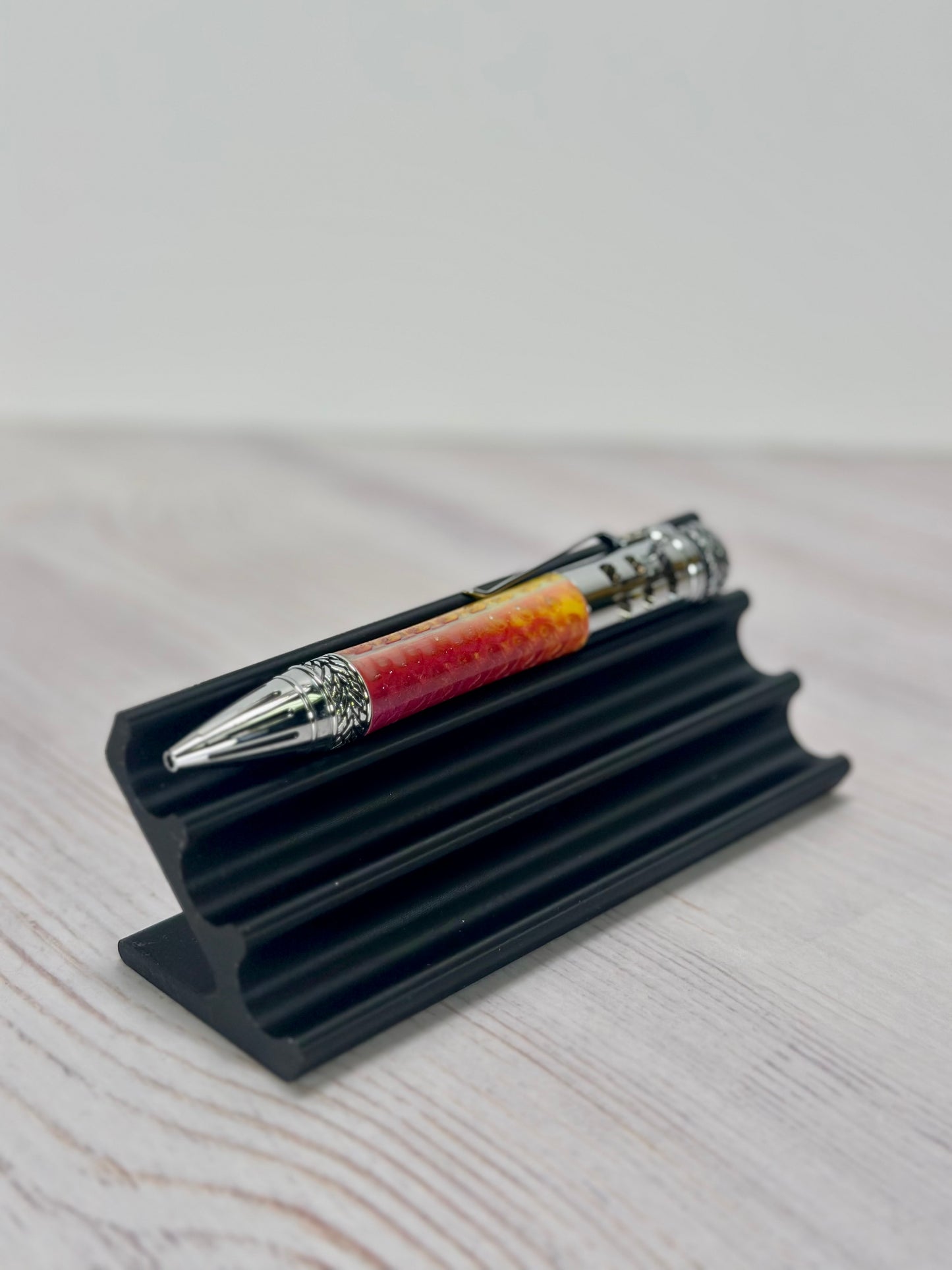 Glow-in-the-Dark Gear Shift Bolt-Action Pen with Spinning Tire Fidget