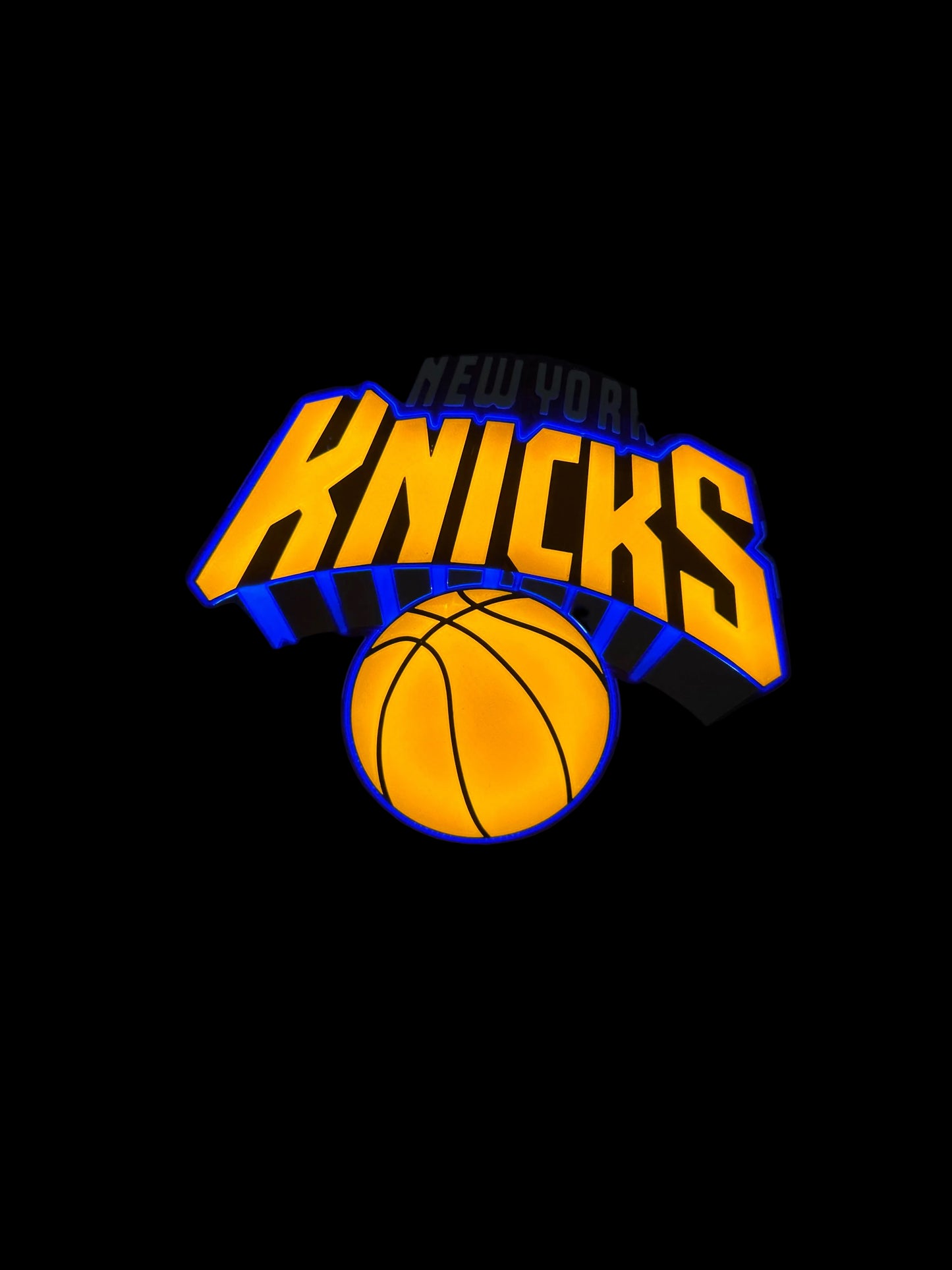 New York Knicks LED Fan Sign – Glow-in-the-Dark Basketball Decor