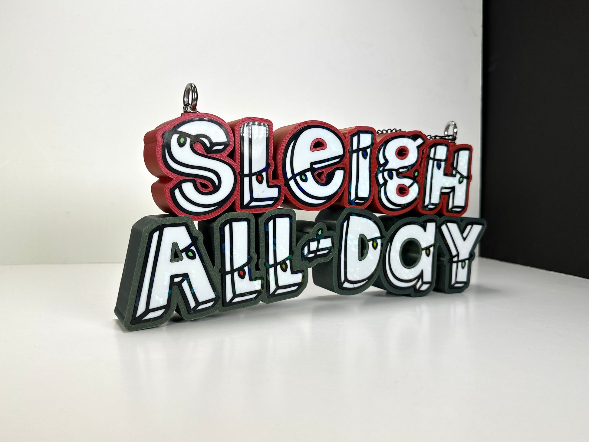 Sleigh All Day sign hanging hardware