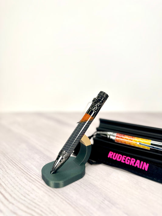 Glow-in-the-Dark Gear Shift Bolt-Action Pen with Spinning Tire Fidget