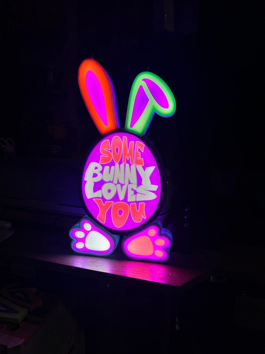 Some Bunny Loves You LED Neon Sign – Easter Bunny Light Decor