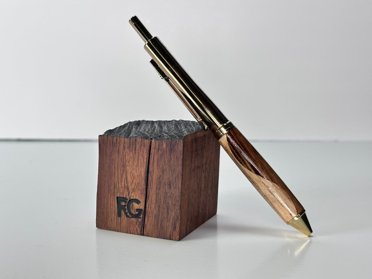 Luxury pen made from oak and zebrawood.