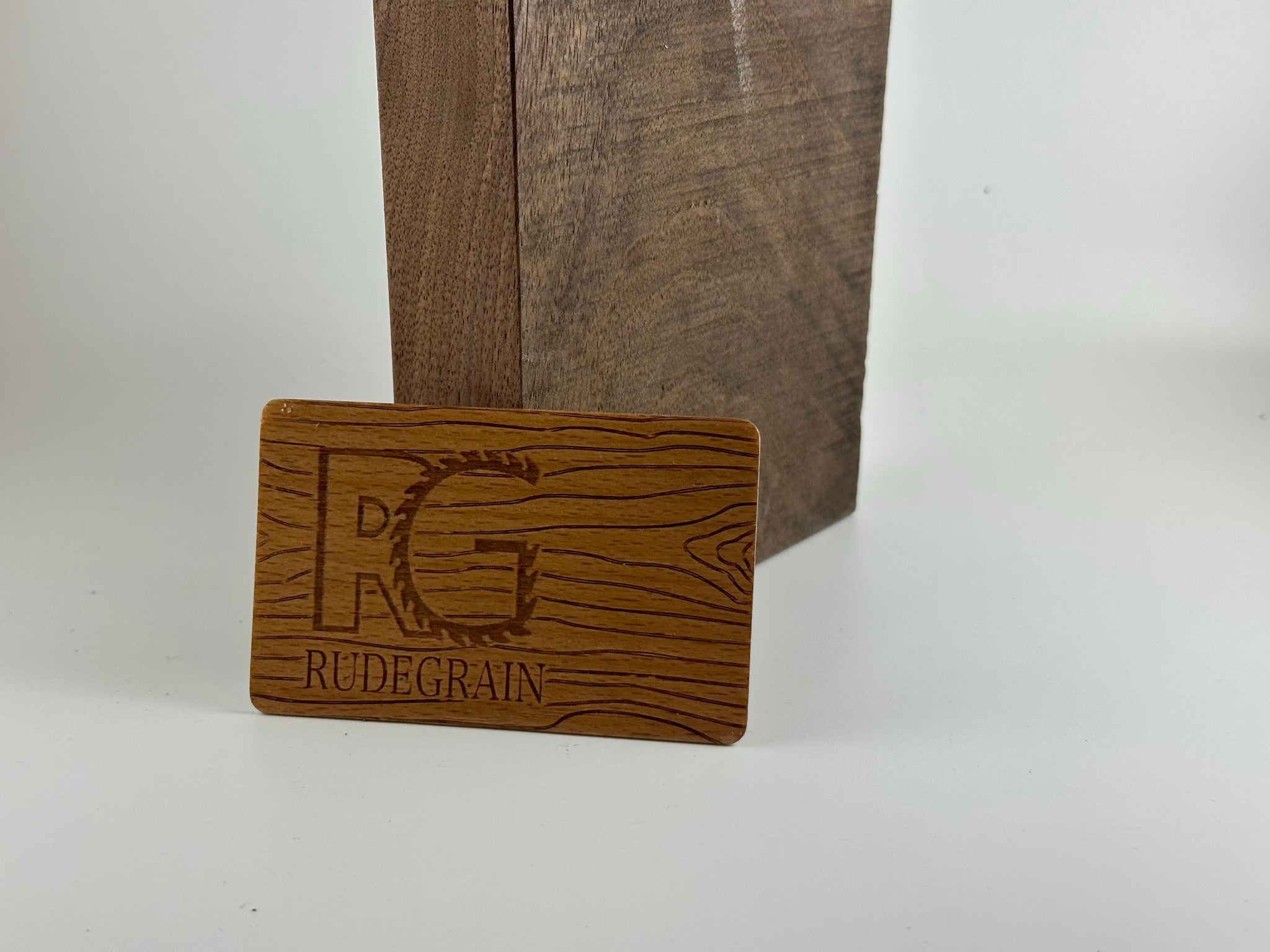 NFC Card Engraved with RudeGrain logo