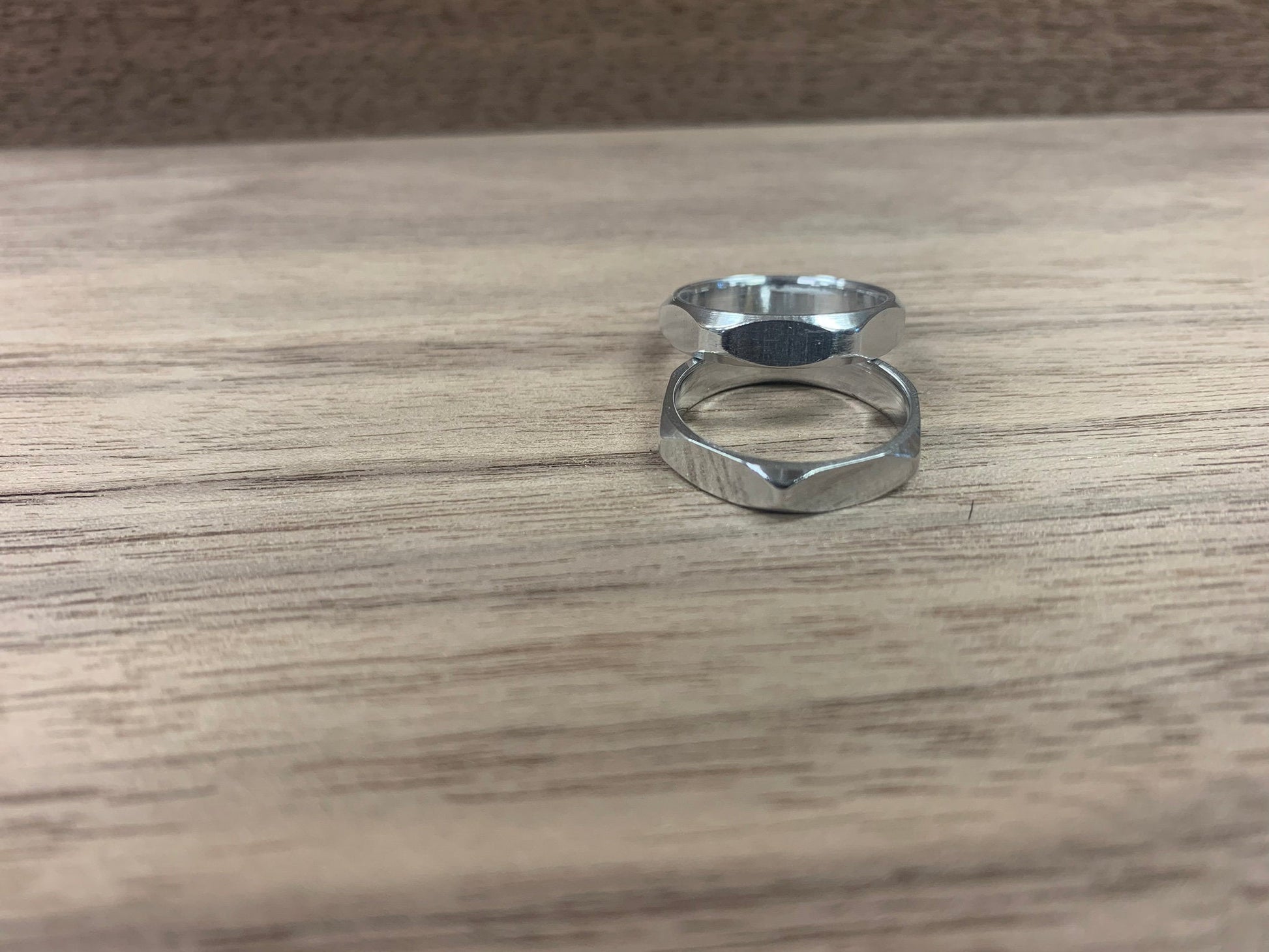 Aluminum Hex Nut Ring - Multifaceted ring - Hexagonal ring - Simple geometric ring - Rude GrainJewelry