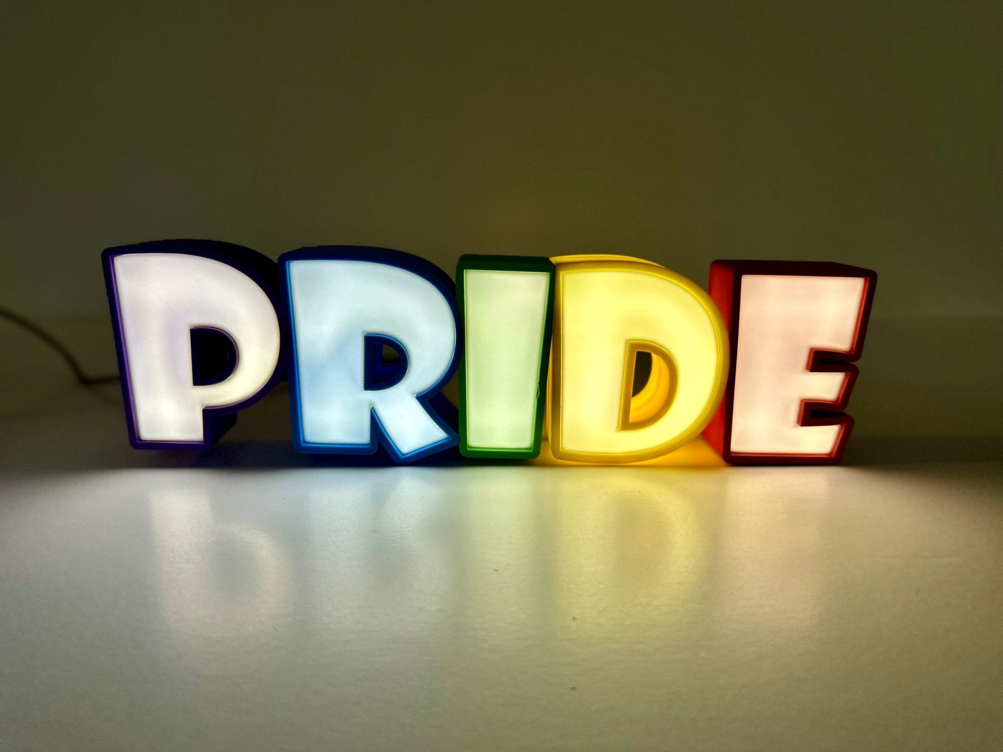 Be Pride Sign 3D Printed LED Pride Sign - Bright & Colorful Design with LED ...
